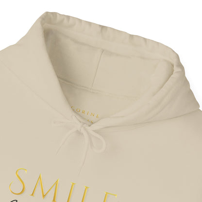 SMILE, Chin Up Hooded Sweatshirt - Unisex