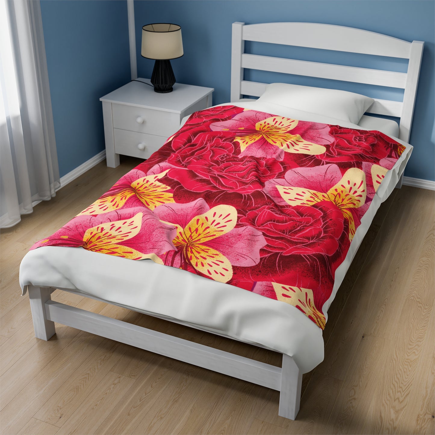 Floral Velveteen Plush Blanket