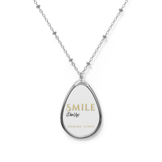 SMILE, Chin Up! Oval Necklace