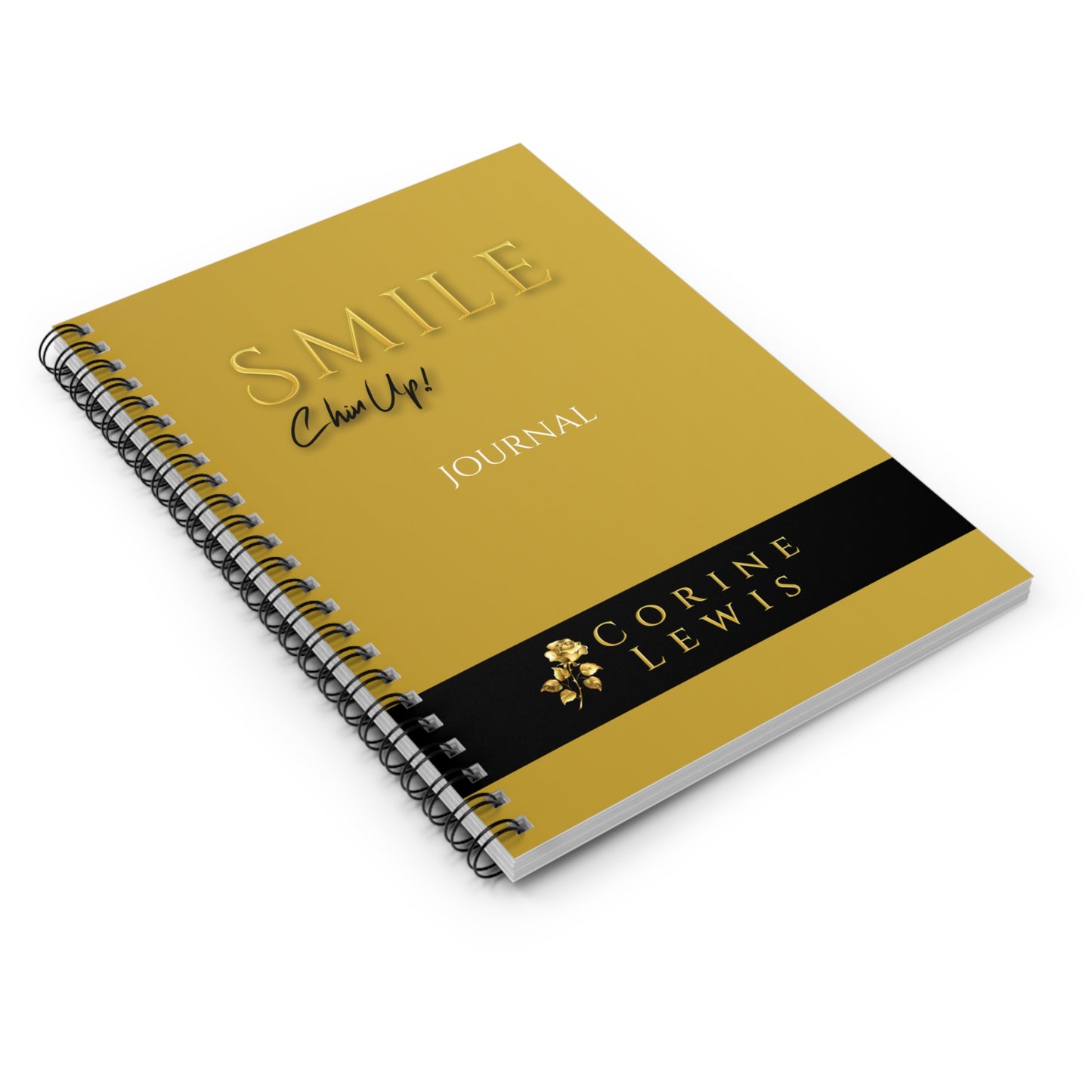 Spiral Notebook Journal - SMILE, Chin Up Ruled Line