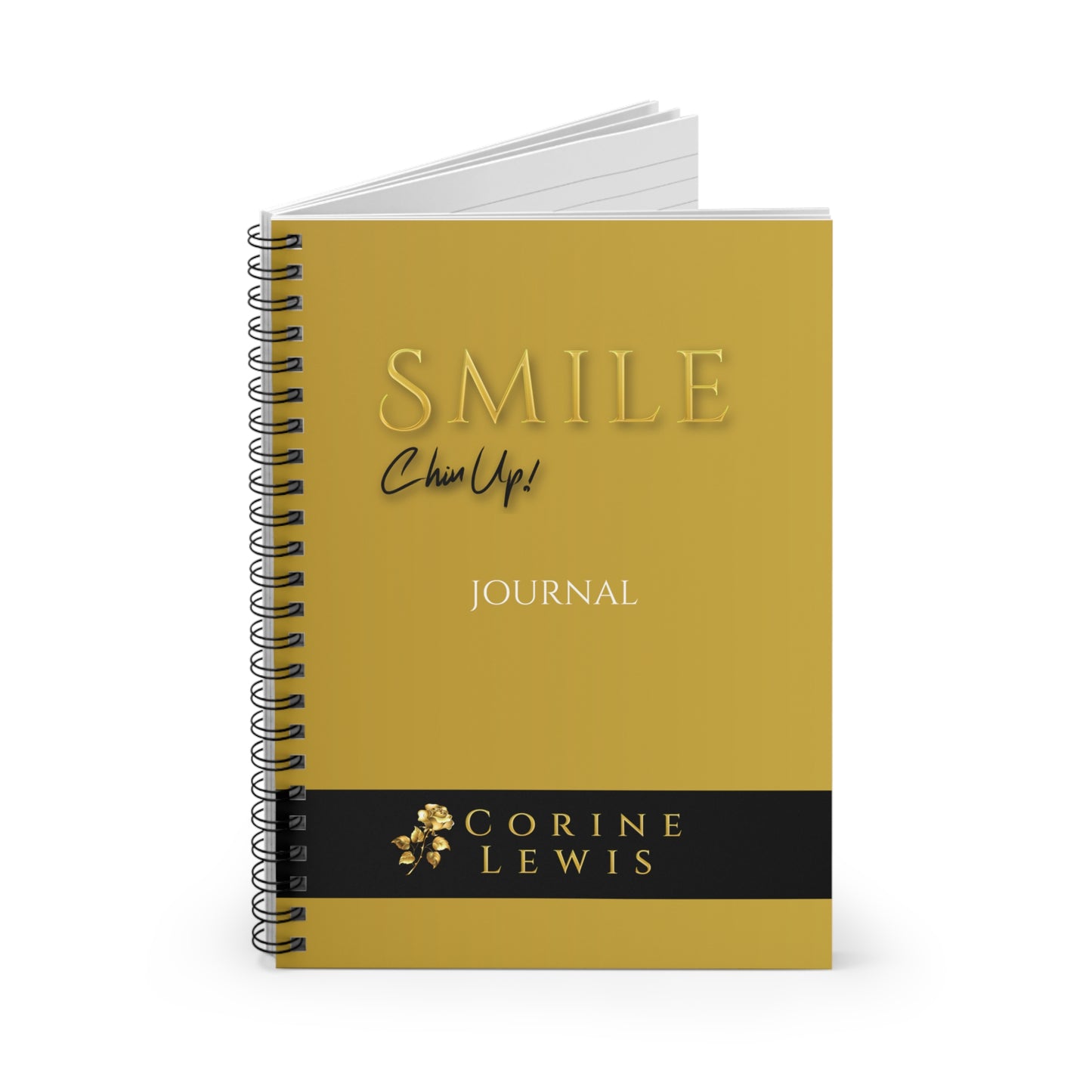 Spiral Notebook Journal - SMILE, Chin Up Ruled Line