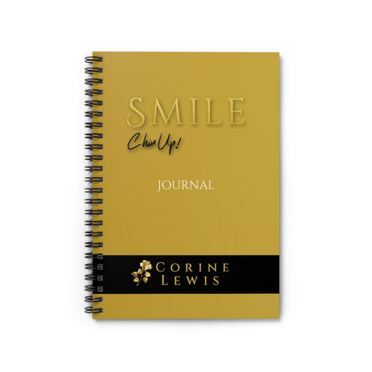 Spiral Notebook Journal - SMILE, Chin Up Ruled Line