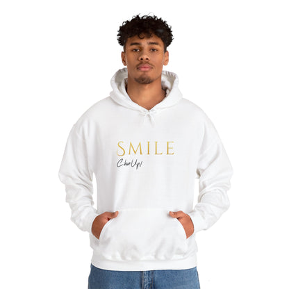 SMILE, Chin Up Hooded Sweatshirt - Unisex