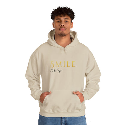 SMILE, Chin Up Hooded Sweatshirt - Unisex