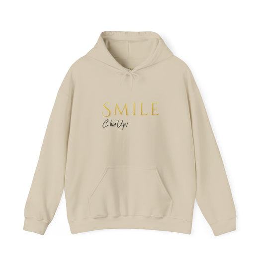 SMILE, Chin Up Hooded Sweatshirt - Unisex