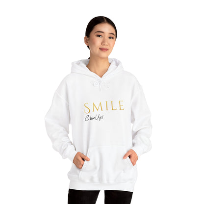 SMILE, Chin Up Hooded Sweatshirt - Unisex