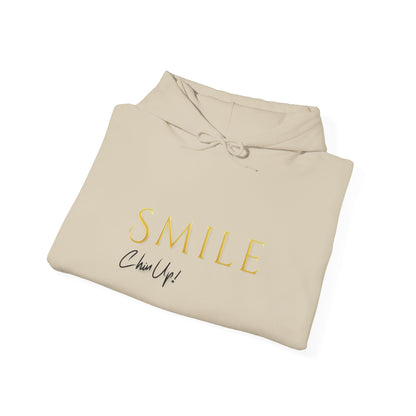 SMILE, Chin Up Hooded Sweatshirt - Unisex