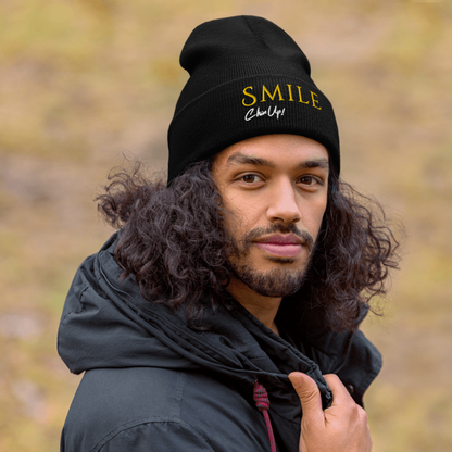 SMILE, Chin Up, Embroidered Beanie - Higgins Publishing