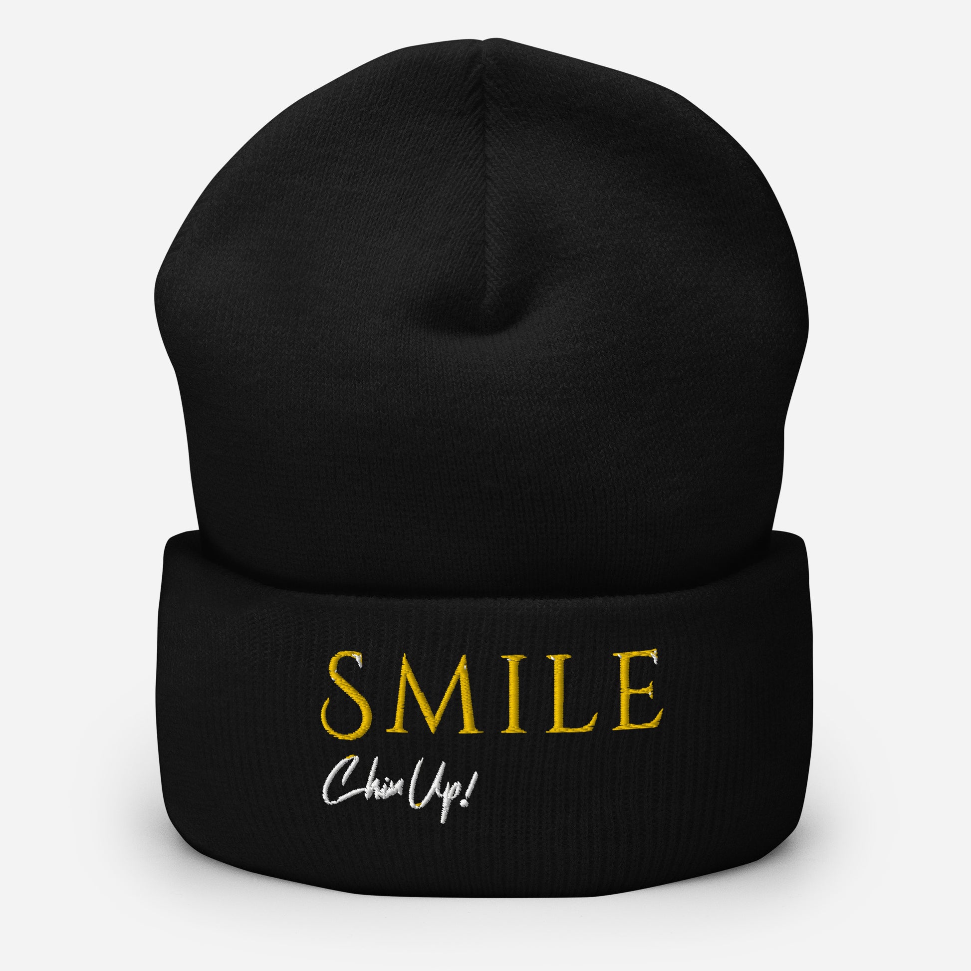 SMILE, Chin Up, Embroidered Beanie - Higgins Publishing